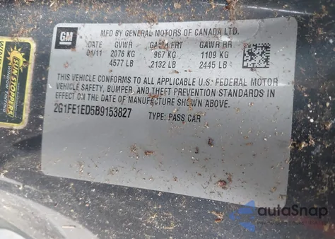 2011 Chevrolet Camaro 1Ls from USA, damaged, VIN 2G1FE1ED5B9153827